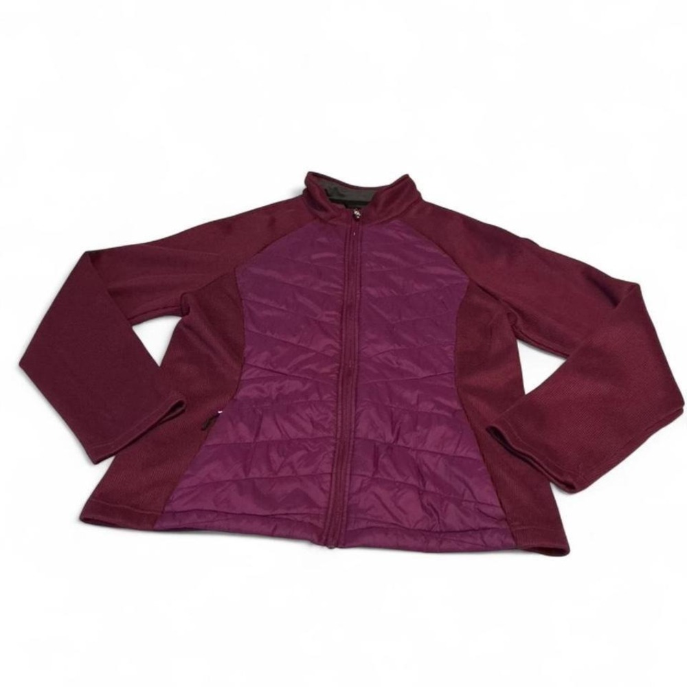 Spyder Hybrid Quilted Knit Jacket Womens‎ L Burgundy SPFG205-501 Excellent